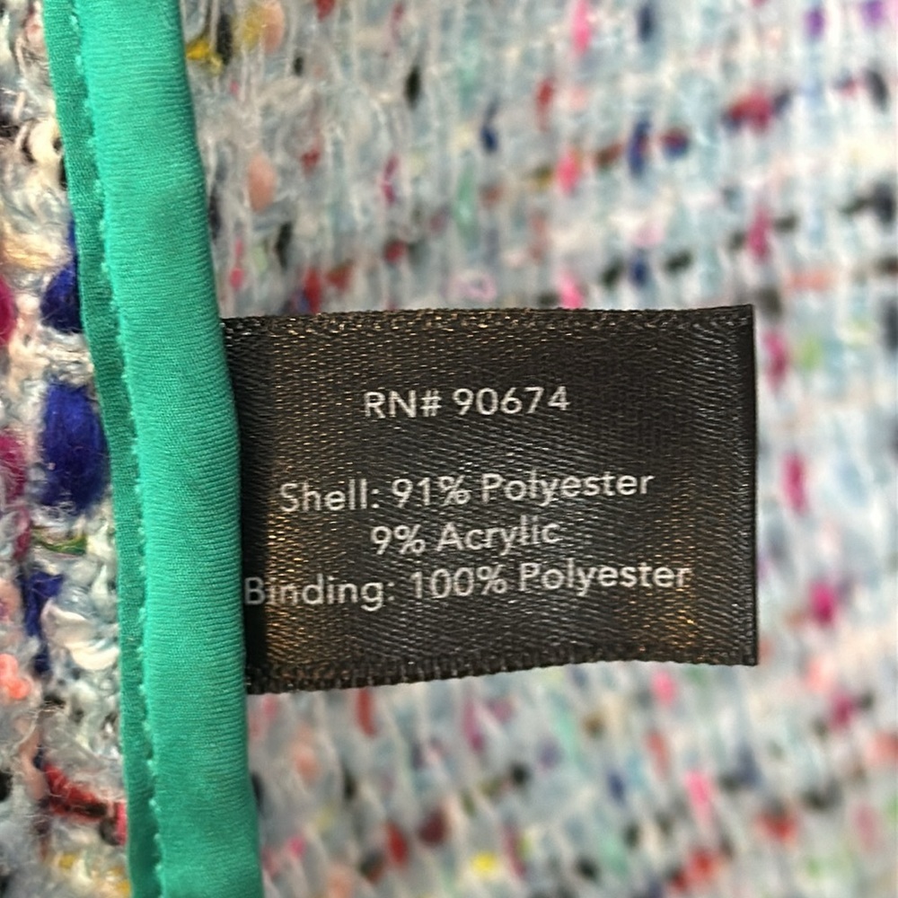 COPY - T6 Boston Proper Tweed Open Front Blazer Spring Colors Career size 6 - Picture 5 of 12